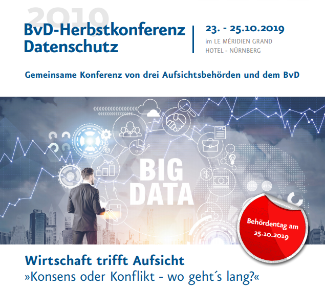 BvD: Herbstkonferenz Datenschutz im Oktober 2019