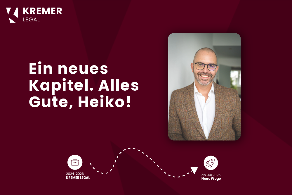 Ein neues Kapitel, alles Gute Heiko!
