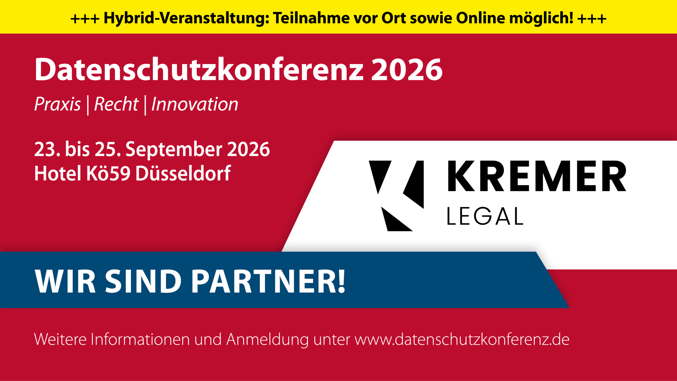 KREMER LEGAL ist Partner der Datenschutzkonferenz 2026